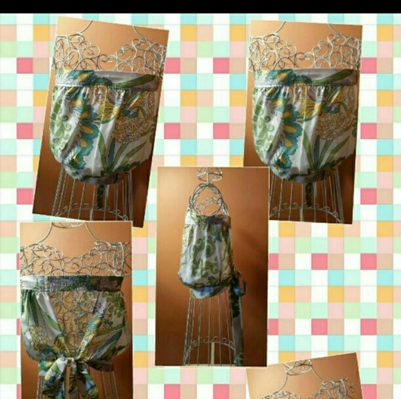 Urban Outfitters Lux Paisley Strapless Top - Picture 2 of 4